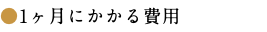 ●1ヶ月にかかる費用